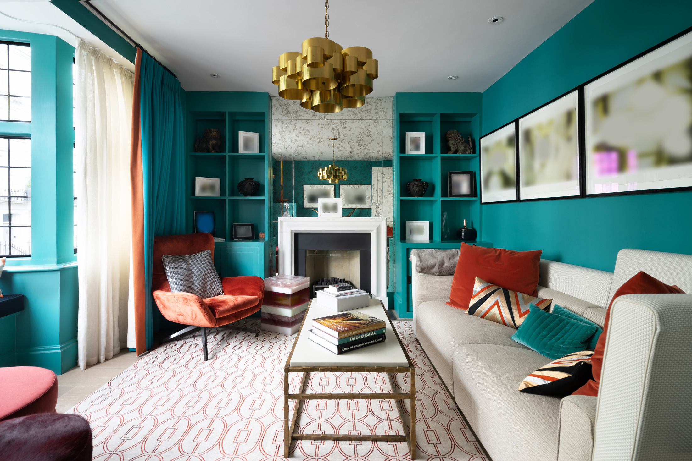 For Rent: Queensdale Road Notting Hill W11 colourful reception room with contemporary interior design