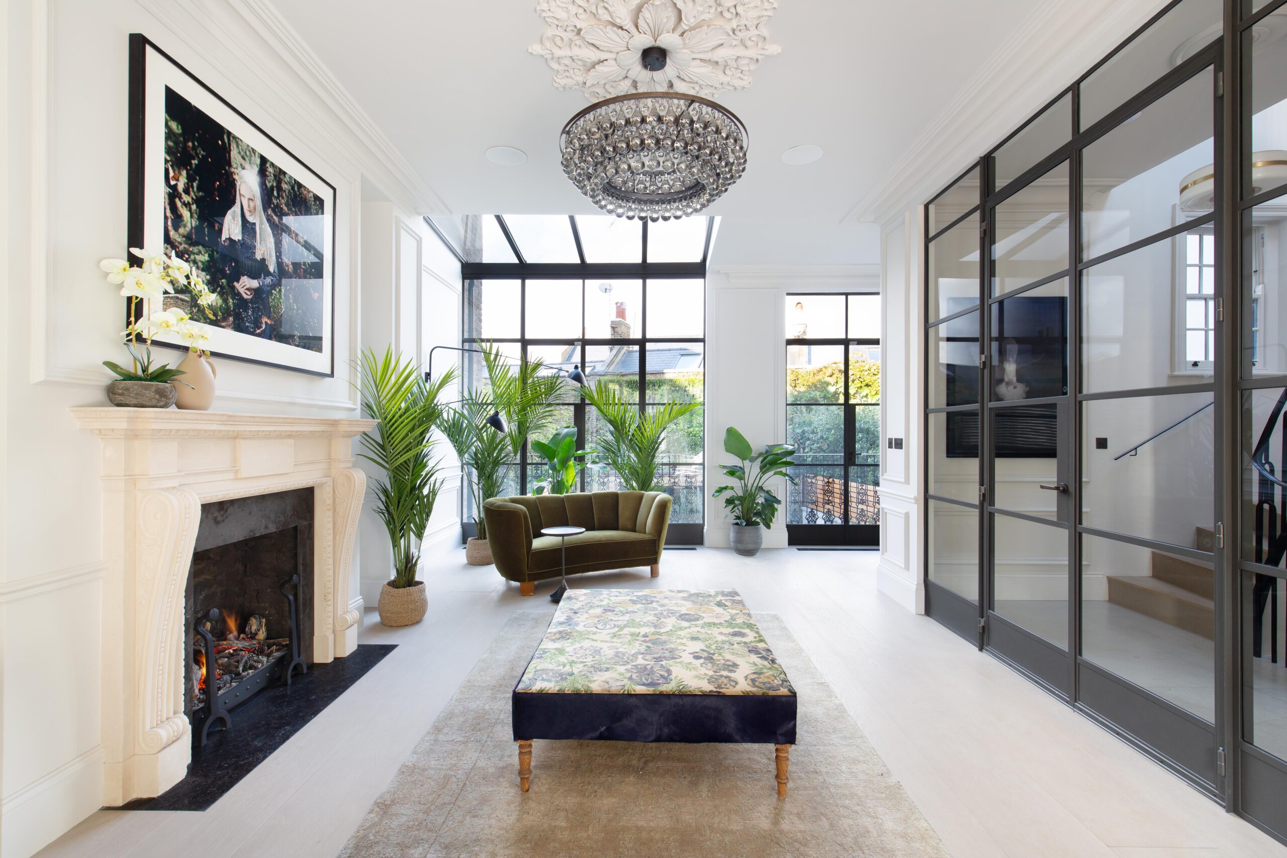 Chepstow Villas reception and fireplace